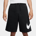 Club Fleece Swoosh Graphic Mens Shorts (Black/Black/White)