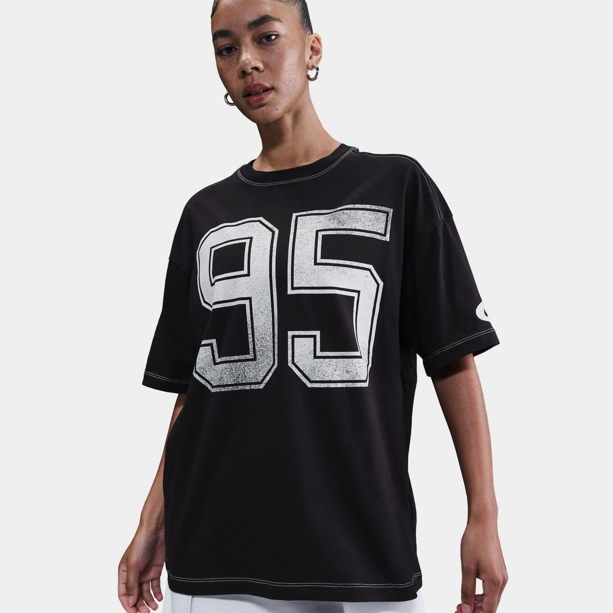 NSW Oversized 95 Womens Short Sleeve Shirt (Black/White)
