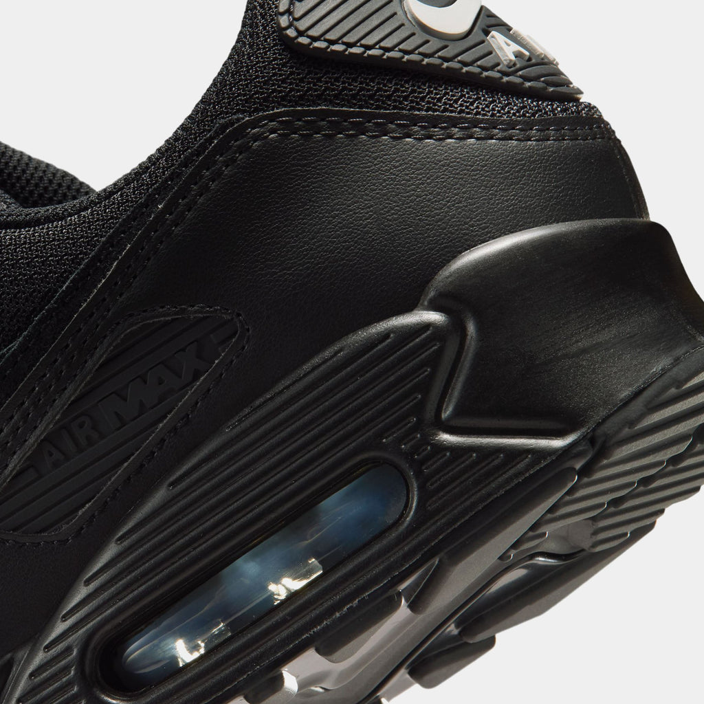 Air Max 90 Mens Running Shoes (Black/Black/Light Smoke Grey)