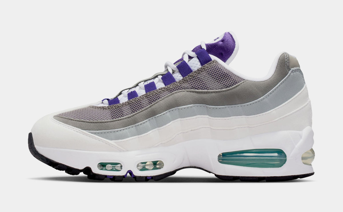 Air Max 95 Big Bubble Grape Womens Running Shoes (White/Emerald Green/Wolf Grey/Court Purple)