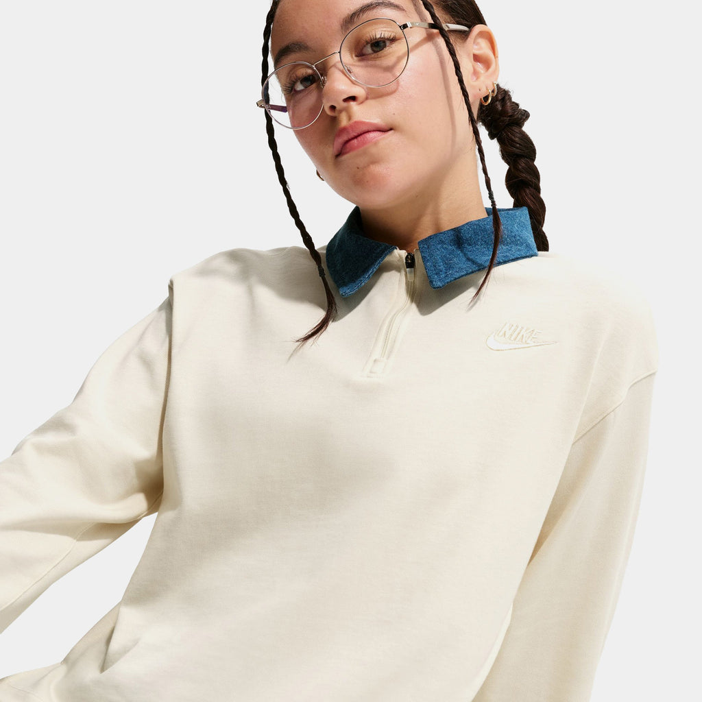 NSW Polo Denim Grade School Long Sleeve Shirt (Beige/Navy)