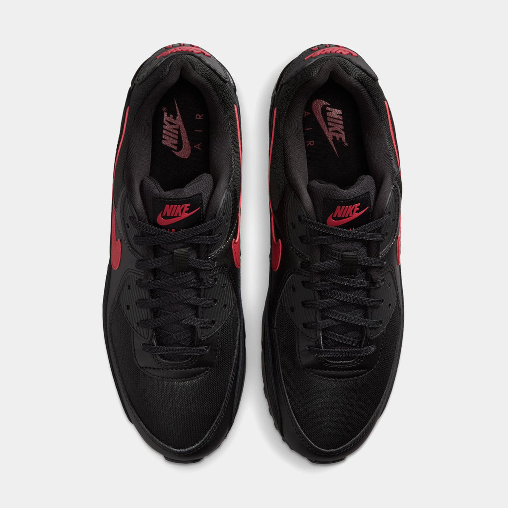 Air Max 90 Mens Running Shoes (Black/Tough Red)