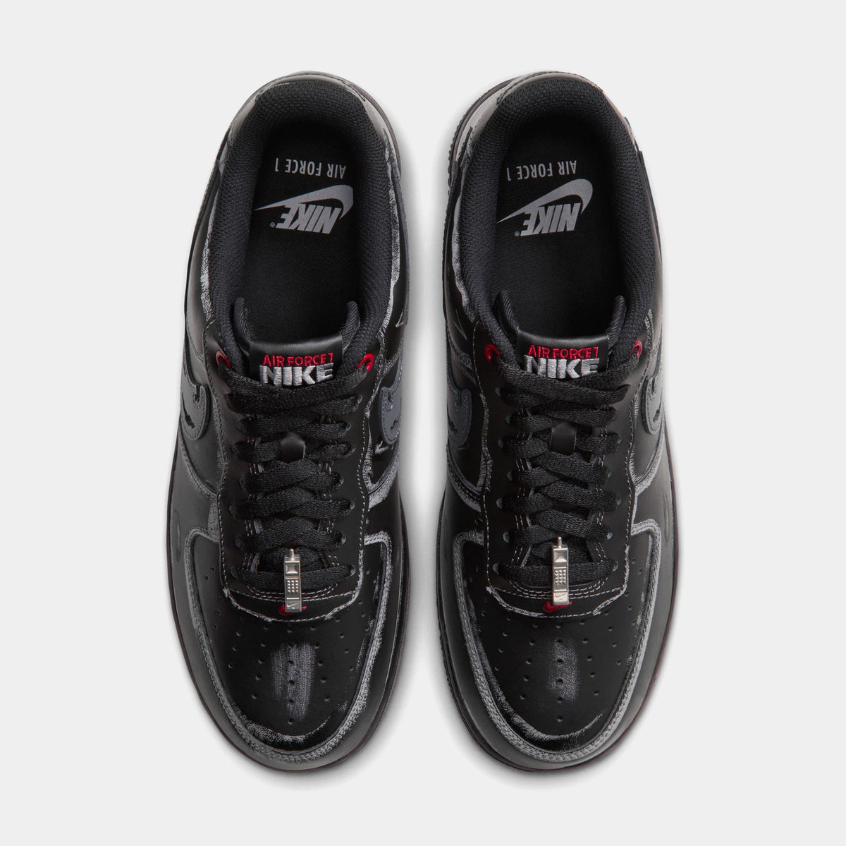 Air Force 1 Low Ghostface Mens Lifestyle Shoes (Black/Stealth/Gym Red/Metallic Silver)