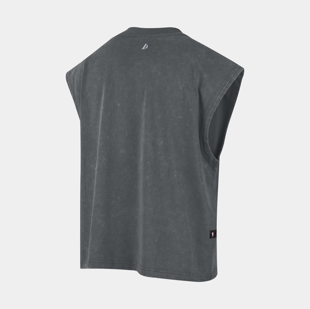 Los Angeles Lakers Standard Issue Sleeveless Mens Short Sleeve Shirt (Iron Grey/White)