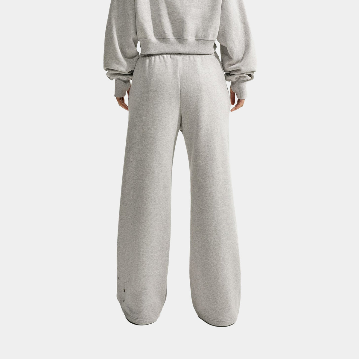 Studio Fleece Medium Weight Mid Rise Wide Leg Womens Sweatpants (Wolf Grey/Heather/Grey Fog/Sail)