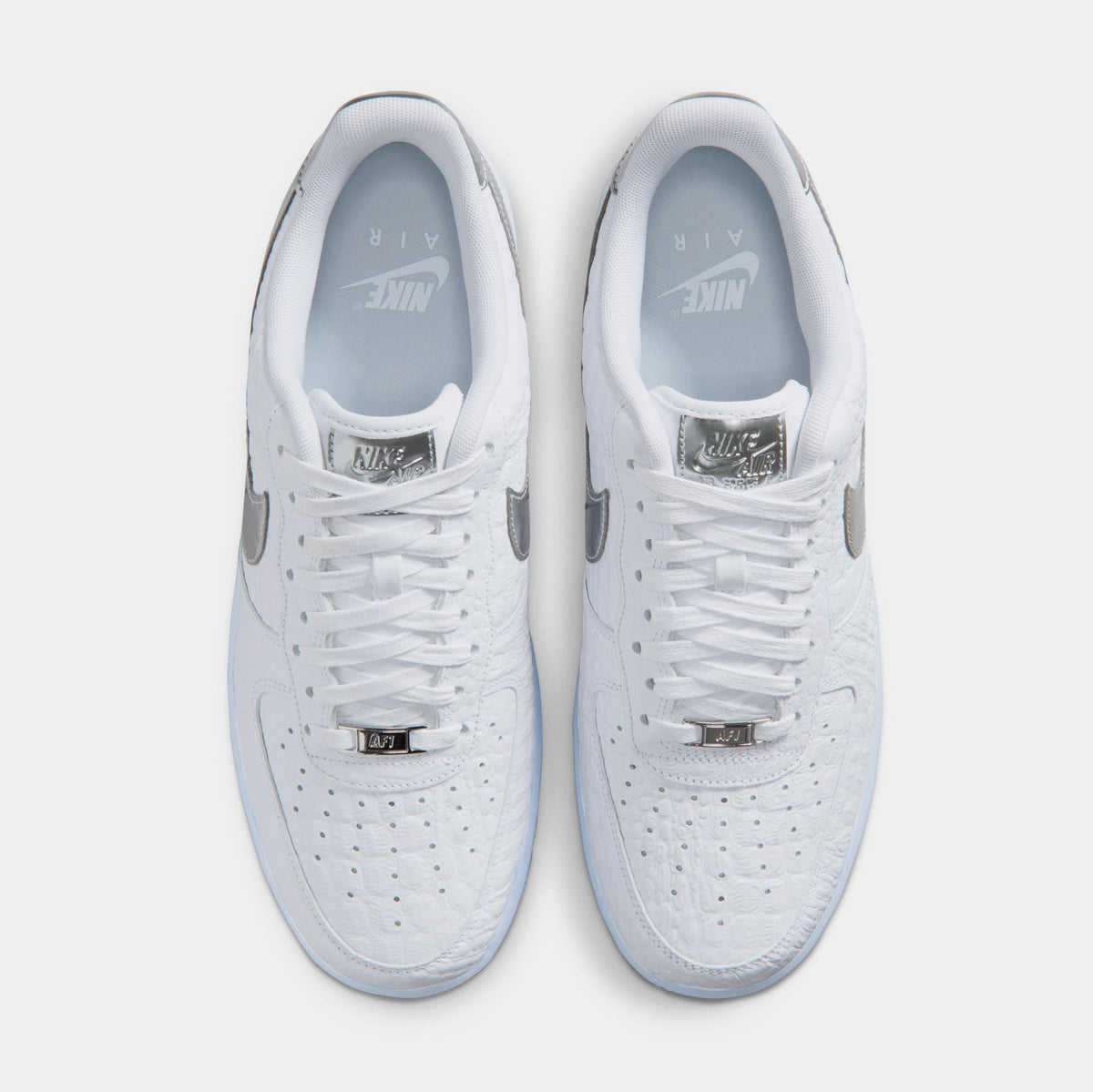 Air Force 1 Mens Lifestyle Shoes (White/Chrome/Blue Tint/Pure Platinum)