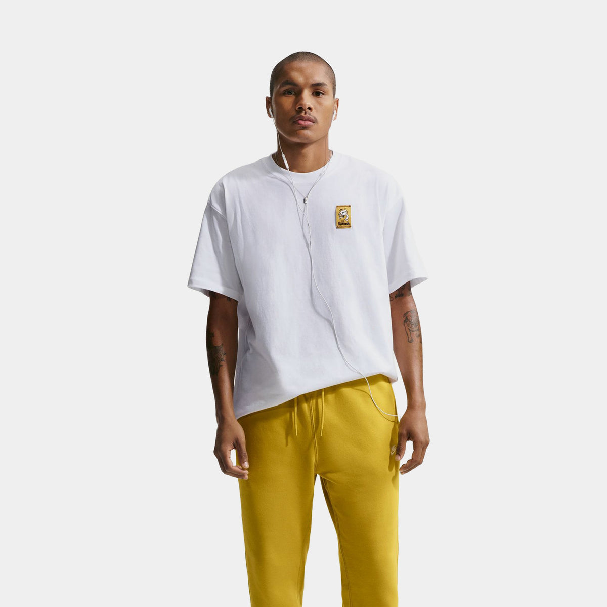 Cafe Swoosh Van Mens Short Sleeve Shirt (White)