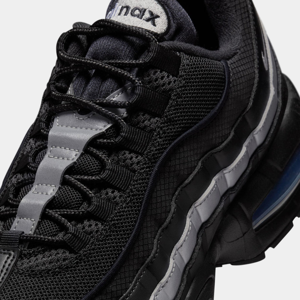 Air Max 95 Big Bubble Mens Running Shoes (Black/Black/White/Metallic Silver)