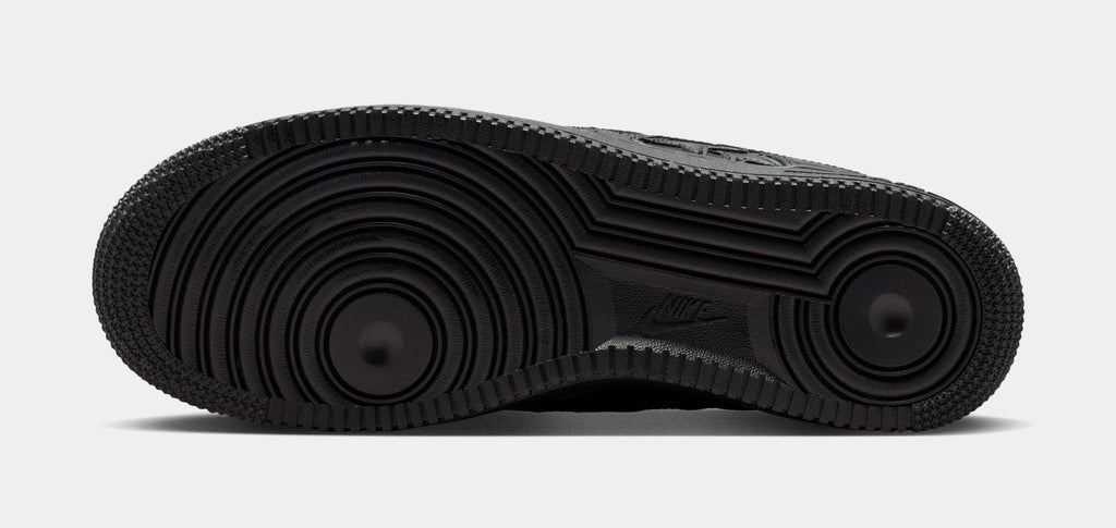 Air Force 1 Black Stars Mens Lifestyle Shoes (Black/Black/Metallic Silver)