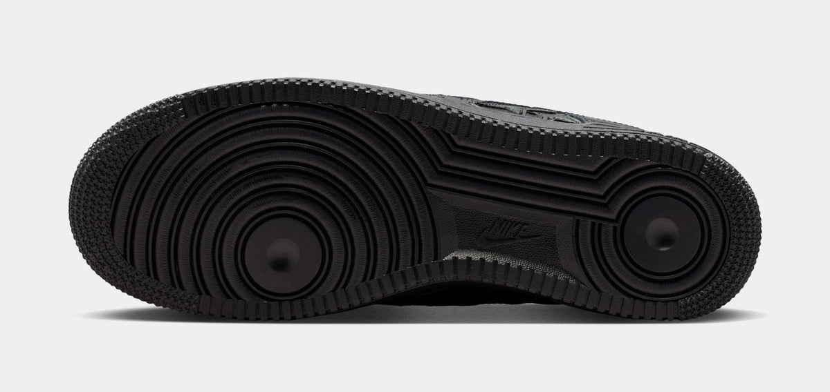 Air Force 1 Black Stars Mens Lifestyle Shoes (Black/Black/Metallic Silver)