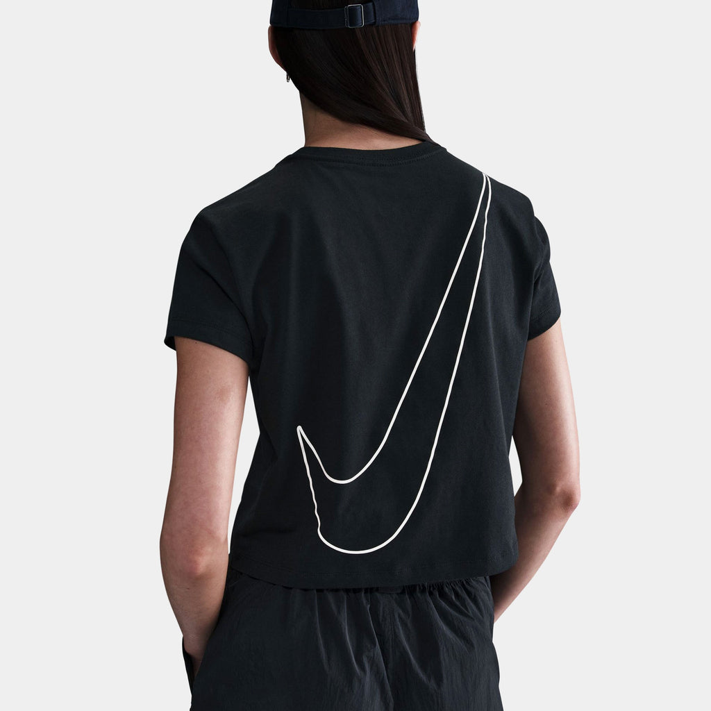 NSW Club Cropped Womens Short Sleeve Shirt (Black/White)