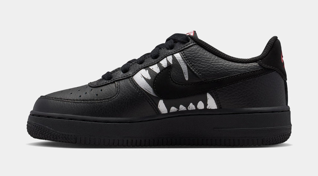 Air Force 1 Low Wolf Grade School Lifestyle Shoes (Black/University Red/Metallic Silver/Black)