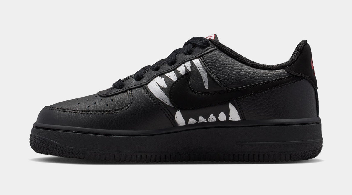 Air Force 1 Low Wolf Grade School Lifestyle Shoes (Black/University Red/Metallic Silver/Black)