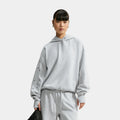 Studio Fleece Medium Oversized Pullover Womens Hoodie (Wolf Grey/Heather/Sail)