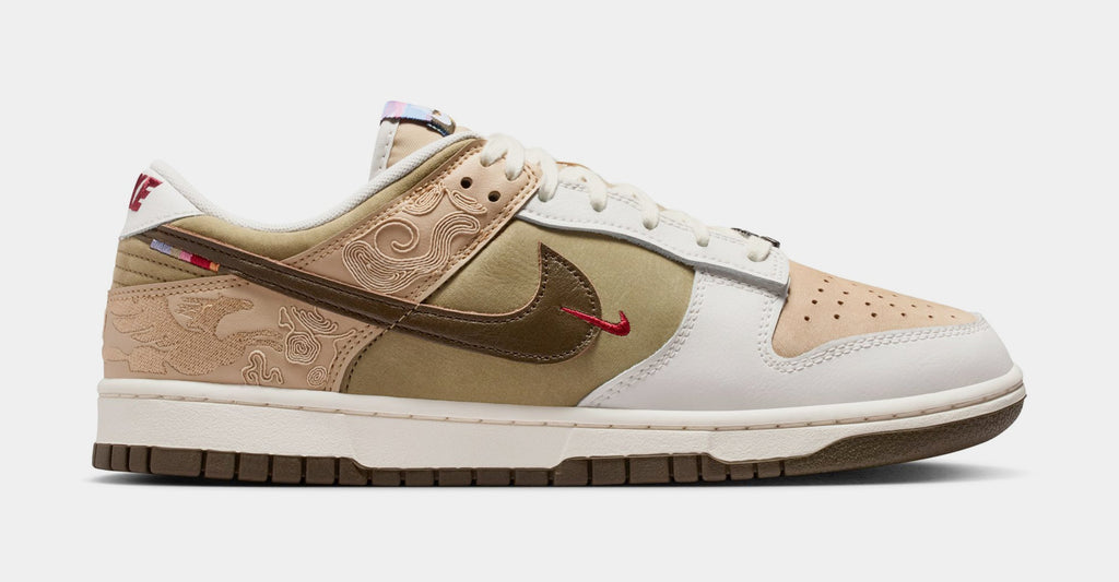Dunk Low SE Lunar New Year Mens Lifestyle Shoes (Linen/Dark Hazel/Phantom/Neutral Olive)
