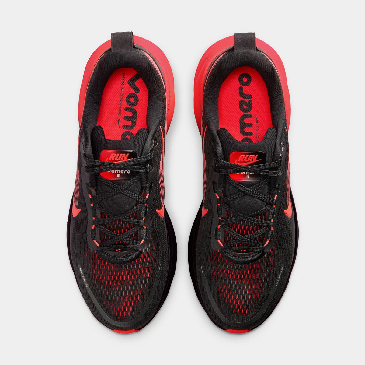 Vomero 18 Mens Running Shoes (Black/Bright Crimson/University Red)