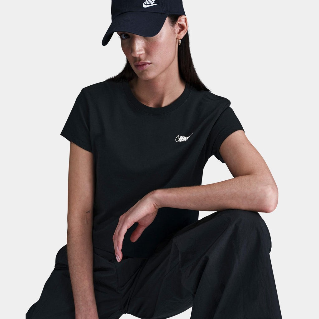 NSW Club Cropped Womens Short Sleeve Shirt (Black/White)