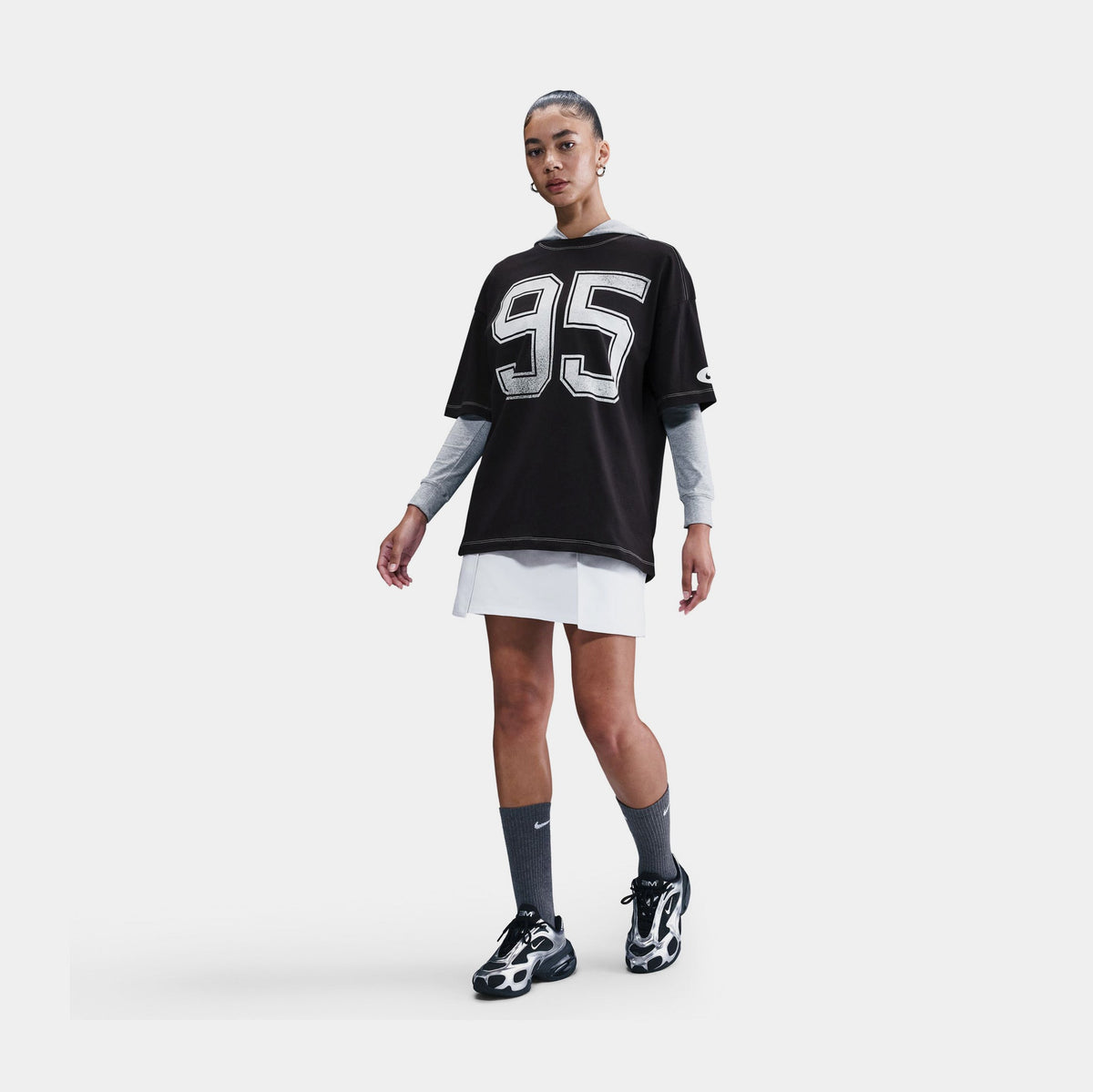 NSW Oversized 95 Womens Short Sleeve Shirt (Black/White)