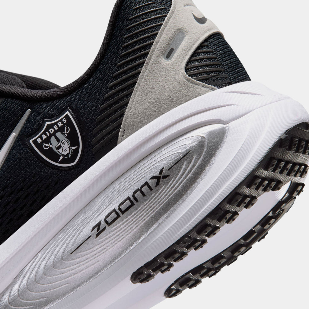 NFL x Vomero 18 Las Vegas Raiders Mens Running Shoes (Black/White/Metallic Silver)