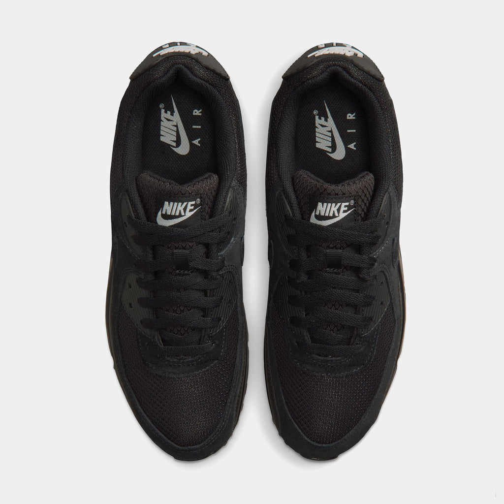 Air Max 90 Mens Running Shoes (Black/Black/Light Smoke Grey)