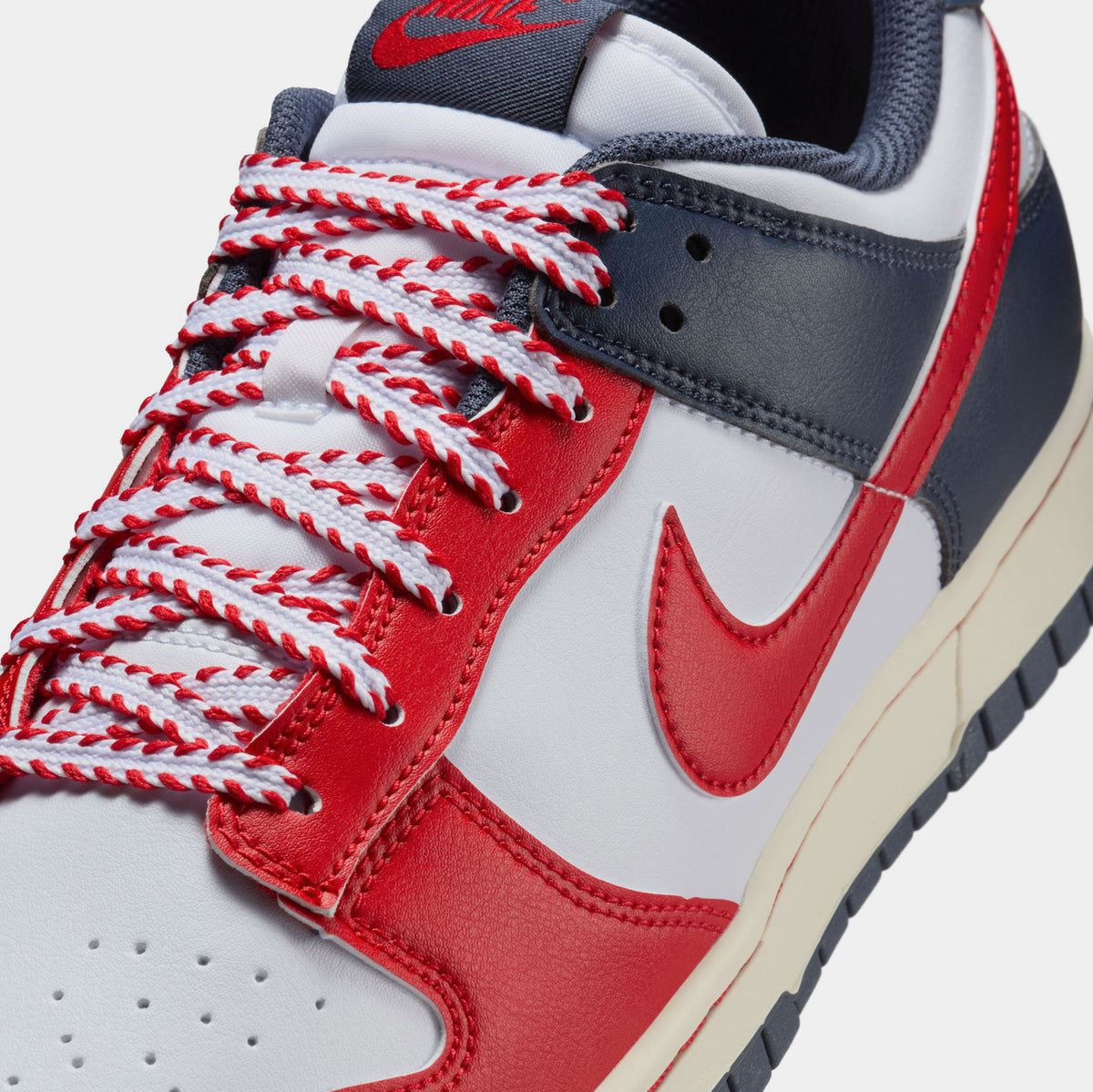 Dunk Low Mens Lifestyle Shoes (White/Thunder Blue/Coconut Milk/University Red)