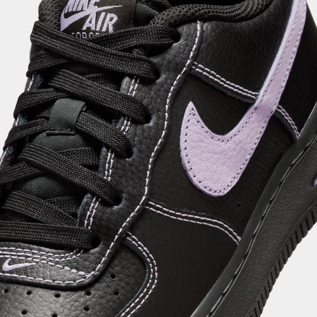 Air Force 1 LV8 Grade School Basketball Shoes (Black/Hydrangeas)