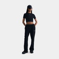 Phoenix Fleece Open Hem Womens Sweatpants (Black)
