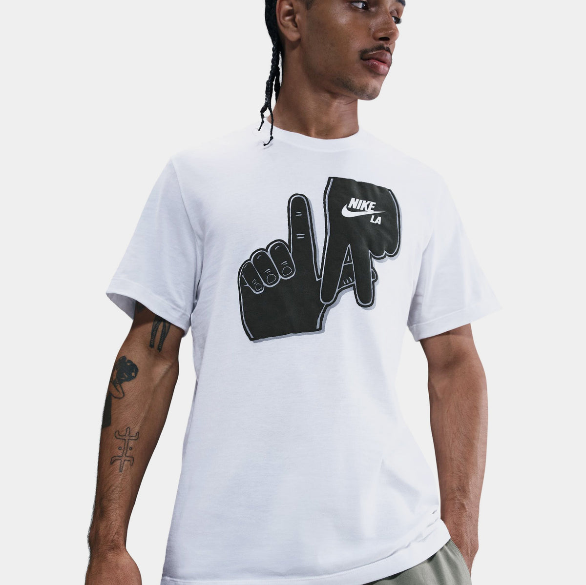 NSW Los Angeles Graphic Mens Short Sleeve Shirt (White/Black)